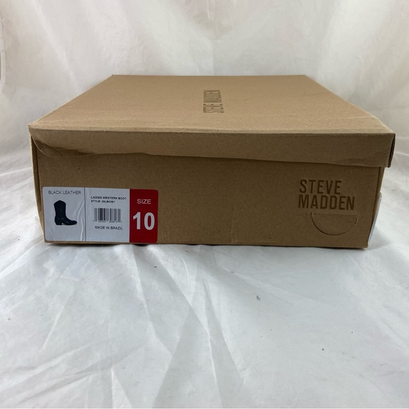 Steve Madden Ladies Black Leather Western Boots Size 10 Style # 20LB03S1 NWT - Picture 14 of 16